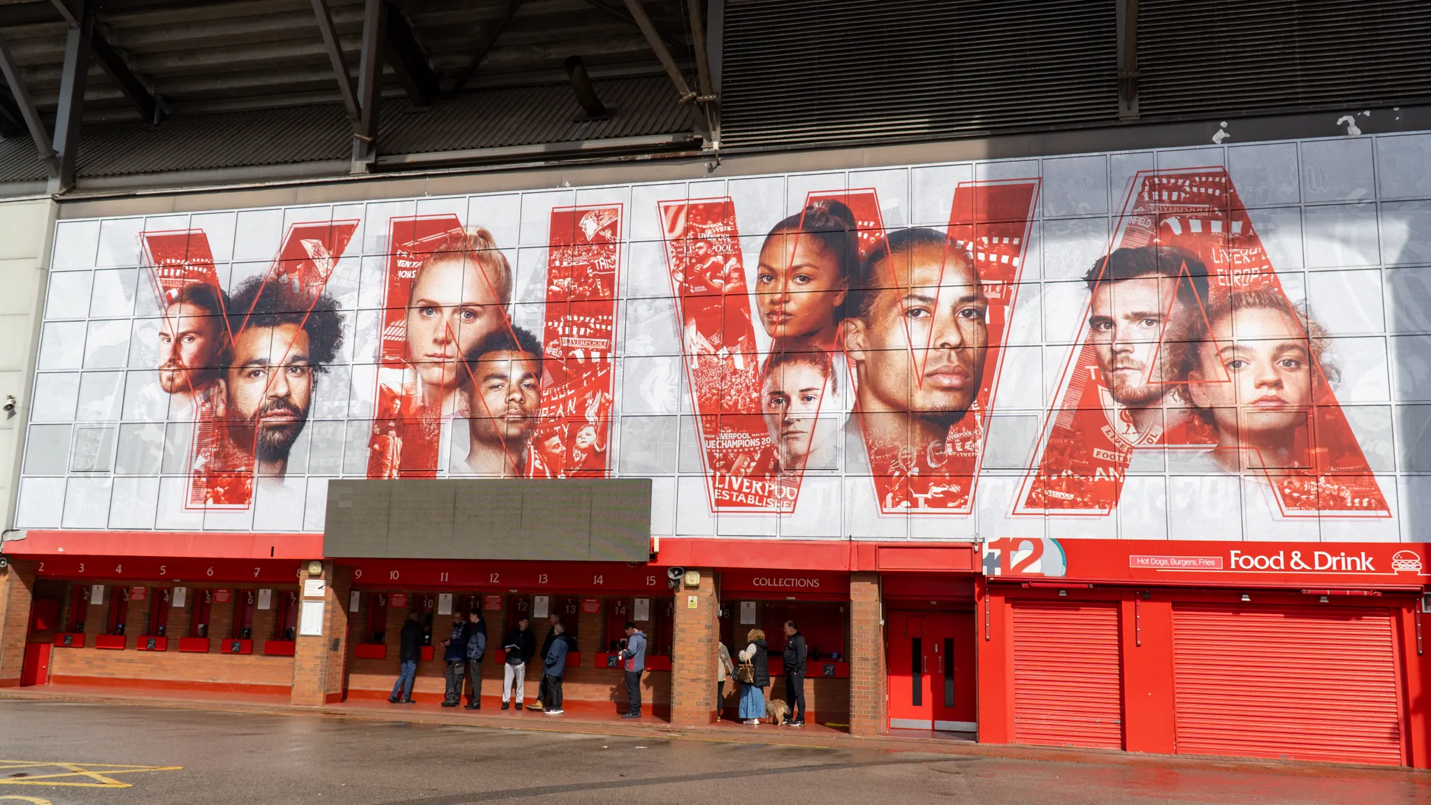 YNWA Mural outside stadium