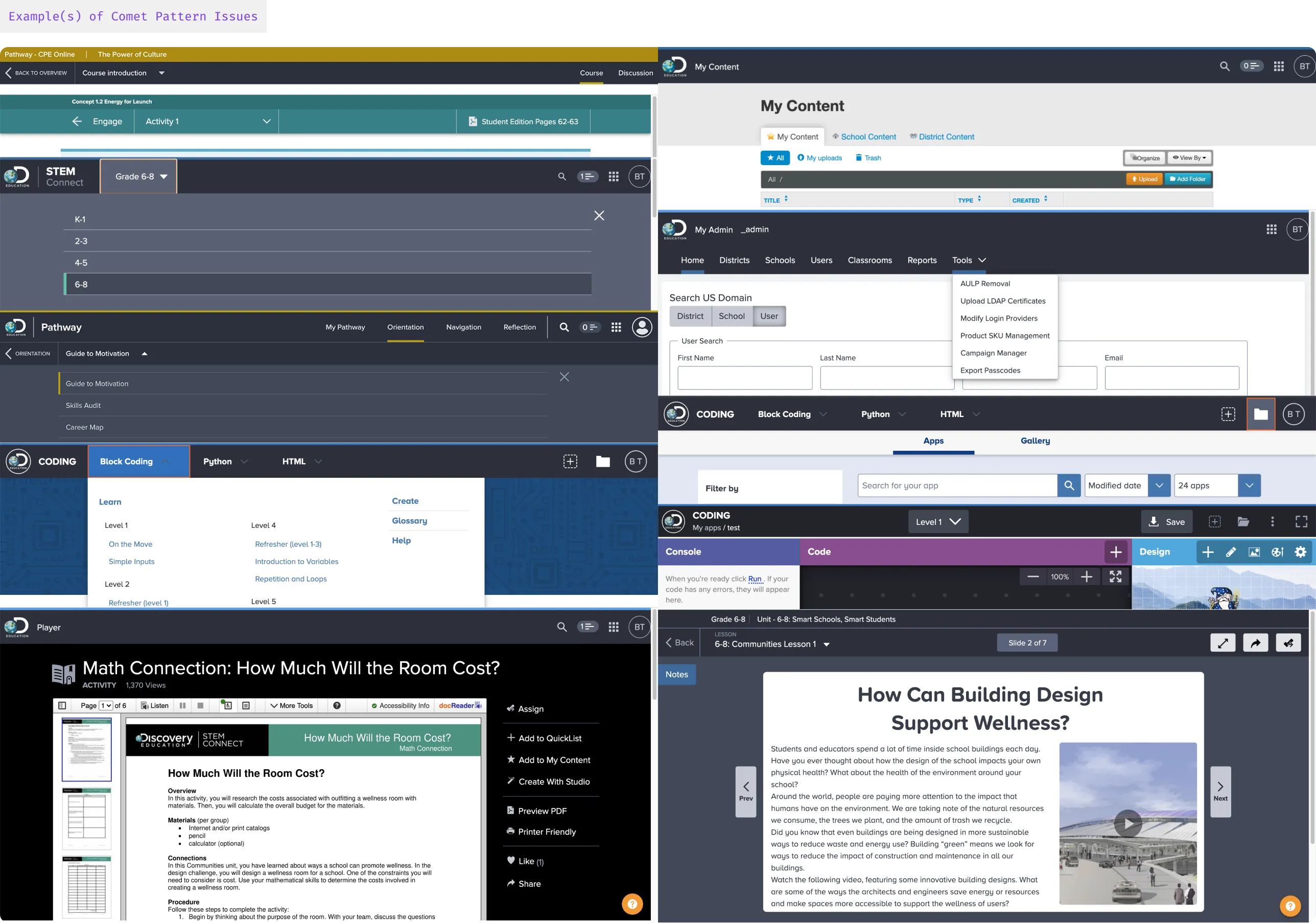 Composition of over 10 different versions of a single interface element