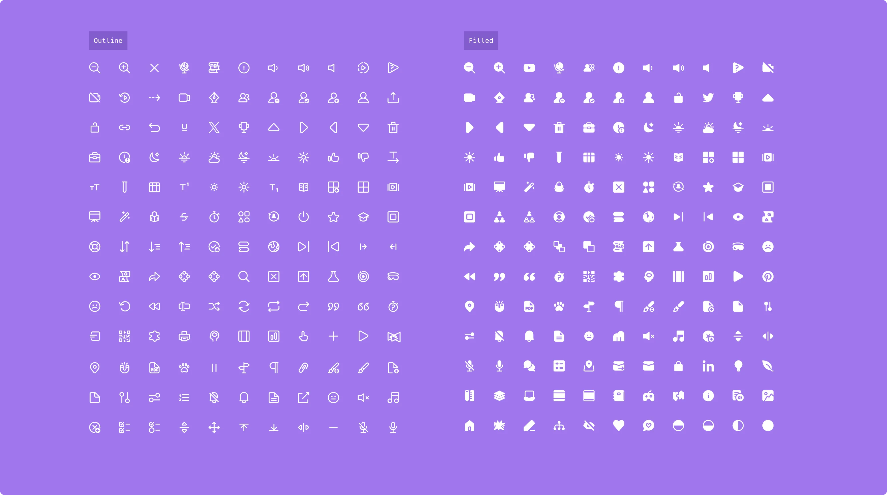 Example of icon offerings in the Nebula Design System