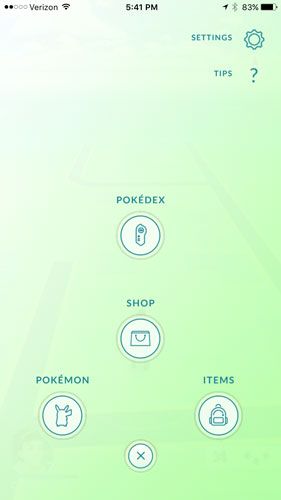 in-game screenshot of Pokeball sub-menu